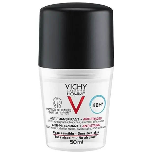 VICHY HOMME DEODORANT BILLE 48H ANTI-TRACES 50ML