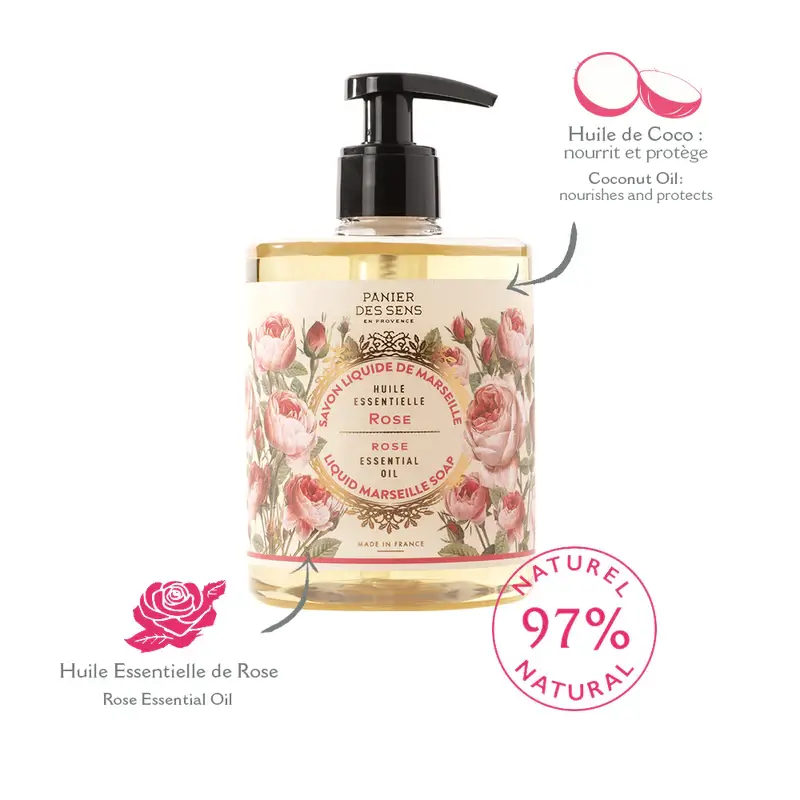 PANIER DES SENS SAVON LIQUIDE DE MARSEILLE ROSE 500ML