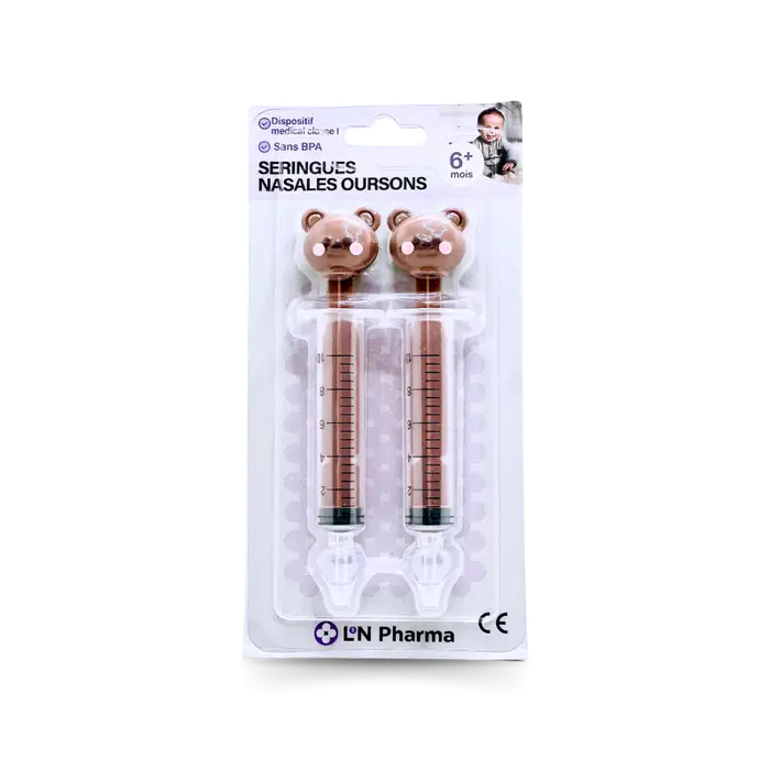 L2N PHARMA Seringues Nasales Bébé - Oursons, 2 Unités