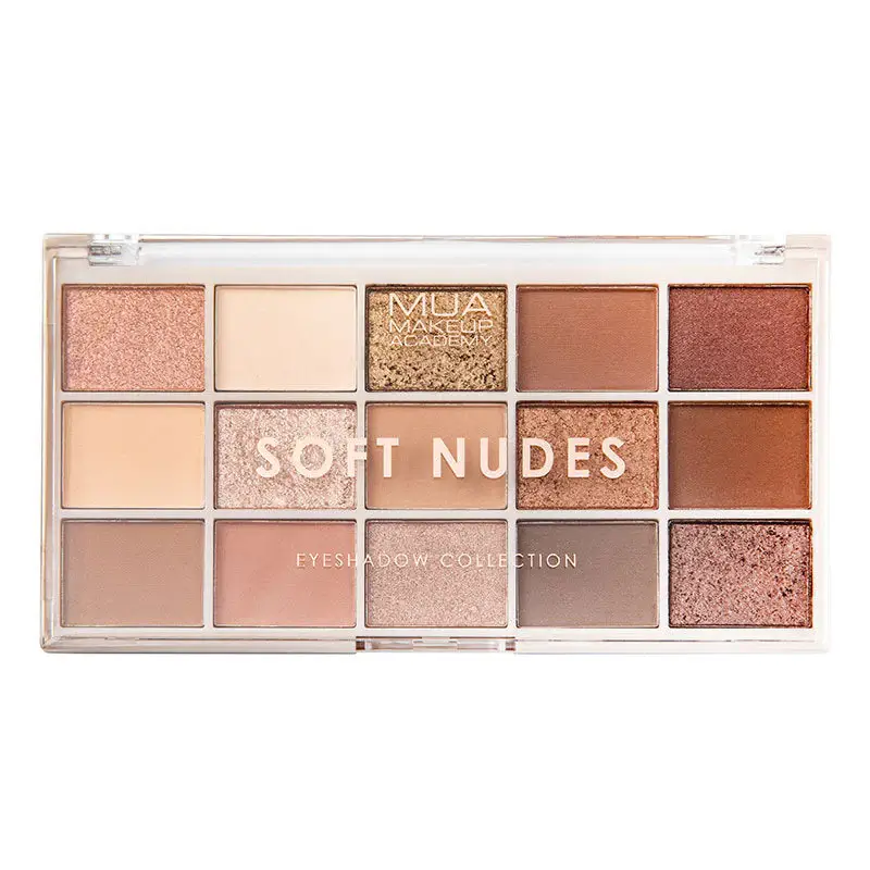 MUA MAKEUP 15 SHADE EYESHADOW PALETTE – SOFT NUDES