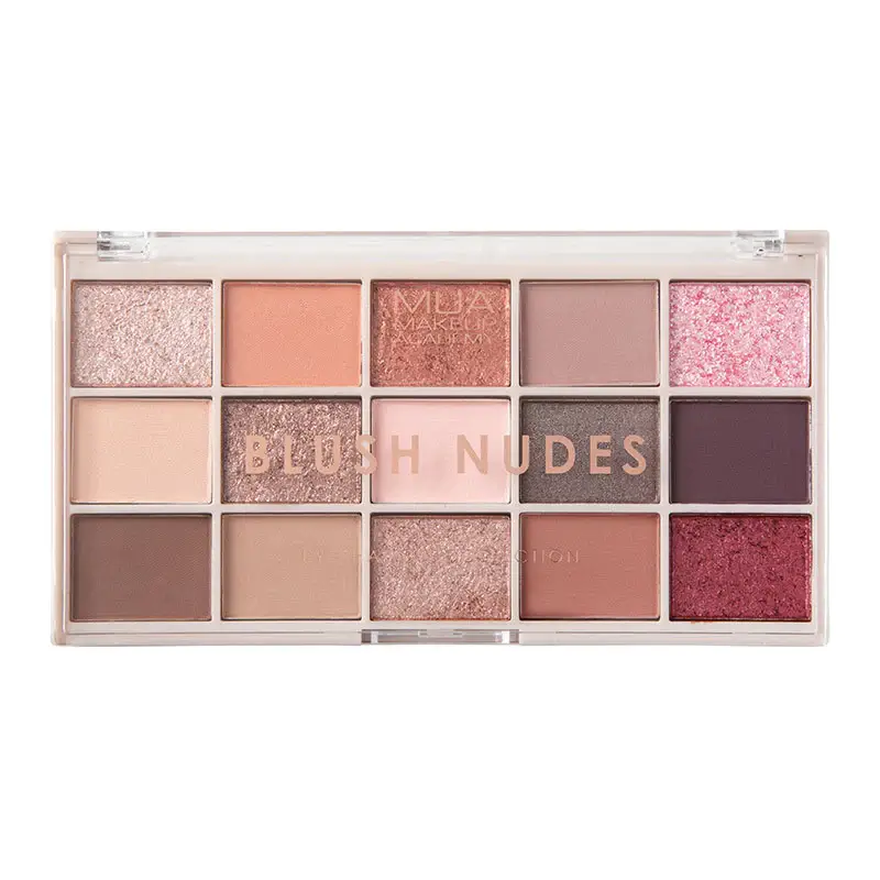 MUA MAKEUP 15 SHADE EYESHADOW PALETTE – BLUSH NUDES