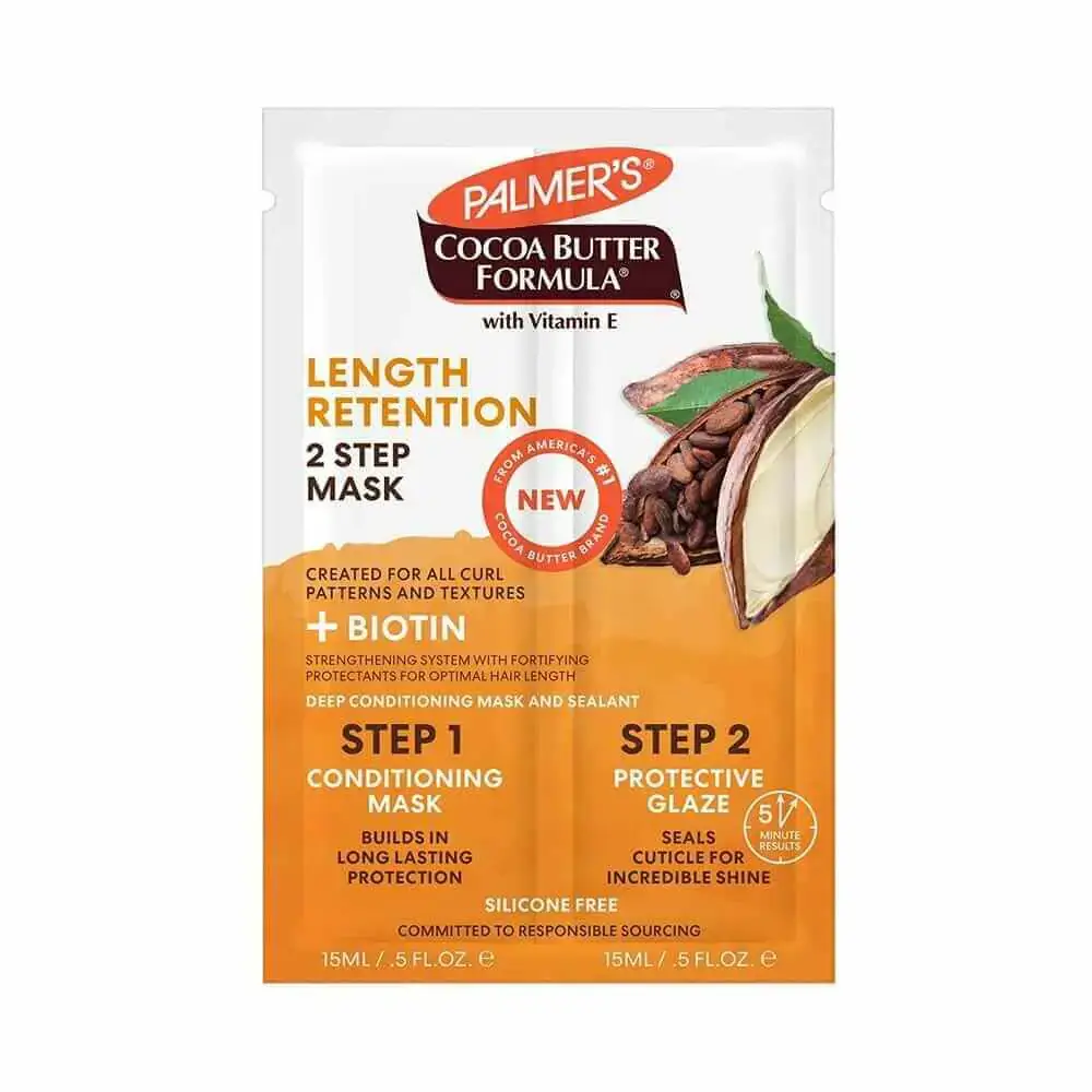 PALMER’S MASQUE CHEVEUX 2 STEP CACAO ET BIOTIN ACCELERATEUR DE POUSSE 15ML*2