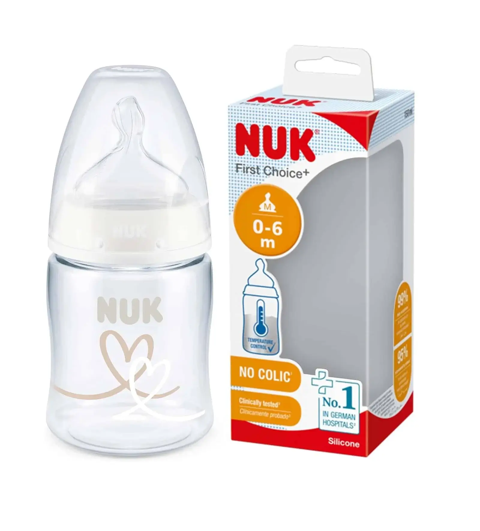 NUK Biberon First Choice Plus avec Temperature Control 0-6 Mois 150ml