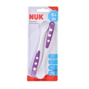 NUK lot de 2 Cuillères blister 6M+ - Violet