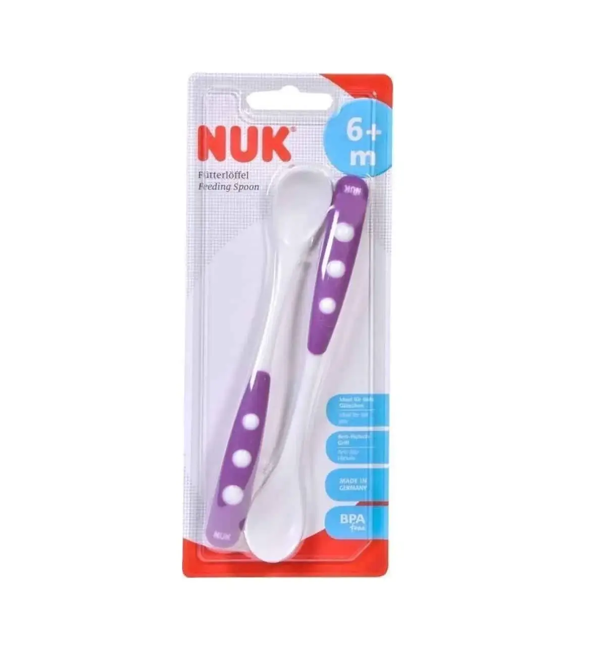 NUK lot de 2 Cuillères blister 6M+ - Violet
