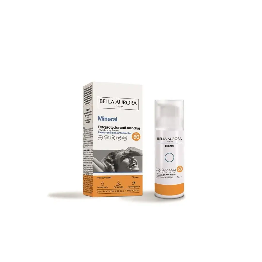 Bella aurora mineral fotoprotector anti-manchas spf 50 1 envase 50 ml