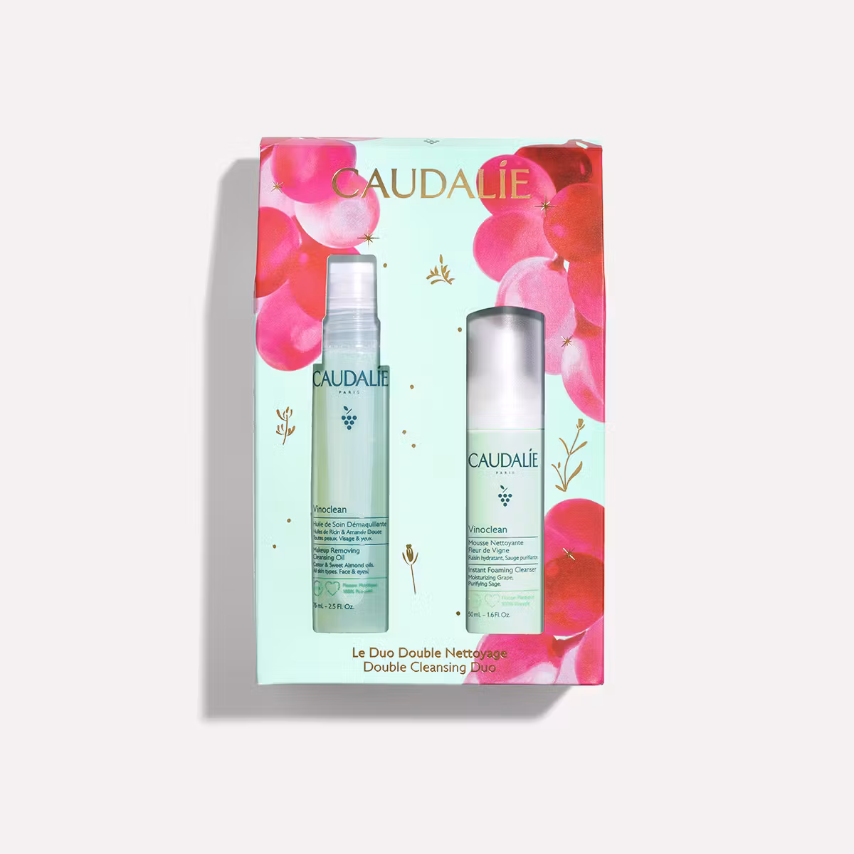 CAUDALIE COFFRET VINOCLEAN HUILE DE SOIN DEMAQUILLANTE +MOUSSE NETTOYANT