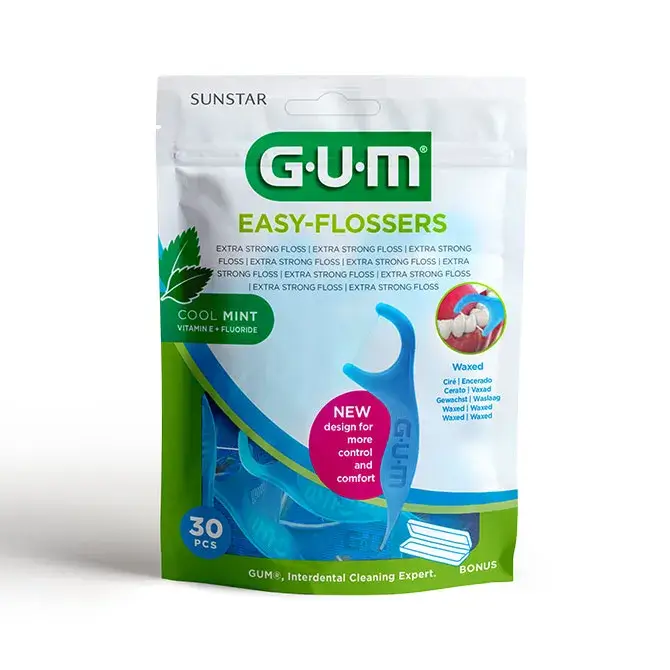 GUM EASY FLOSSERS MENTHOLE CIRE20 CURE DENT+FIL PRET A L'EMPLOI REF 890