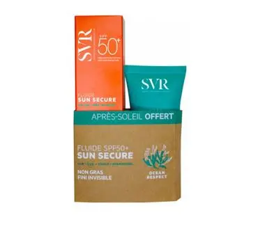 SVR ECRAN SUN SECURE FLUIDE TOUCHER SEC BIODEGRADABLE SPF50+ 50ML + LAIT APRES SOLEIL 50ML OFFERT