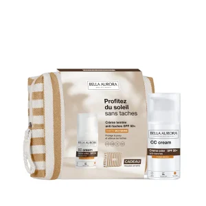 BELLA AURORA CC Cream MEDIUM+Trousse Coton Rayée