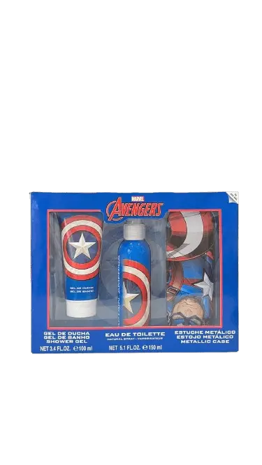 Marvel avengers Eau de toilette Captain America 100 ml + Gel douche 100 ml + Étui métallique