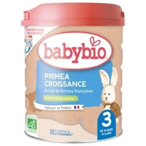 Babybio Primea Croissance 3 au Lait de Vache Français de 10 Mois à 3 Ans Bio 800 g